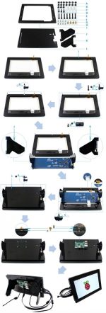 10,1" Waveshare емкостный сенсорный ЖК-дисплей (B) с корпусом, 1280×800, HDMI, IPS-экран