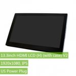 13,3" Display Waveshare HDMI LCD (H) (with case) V2, 1920x1080, IPS - Монитор для Raspberry Pi 3B/2B/B+/A+/B