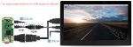 13,3" Display Waveshare HDMI LCD (H) (with case) V2, 1920x1080, IPS - Монитор для Raspberry Pi 3B/2B/B+/A+/B