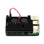 Алюминиевый корпус для Raspberry Pi 4 с двумя охлаждающими вентиляторами