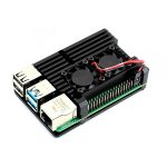 Алюминиевый корпус для Raspberry Pi 4 с двумя охлаждающими вентиляторами