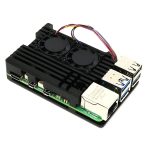 Алюминиевый корпус для Raspberry Pi 5 с двумя охлаждающими вентиляторами