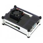 Черно-белый акриловый корпус для Raspberry Pi 4 с охлаждающим вентилятором