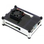 Черно-белый акриловый корпус для Raspberry Pi 4 с охлаждающим вентилятором