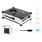 Черно-белый акриловый корпус для Raspberry Pi 4 с охлаждающим вентилятором