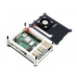 Черно-белый акриловый корпус для Raspberry Pi 4 с охлаждающим вентилятором