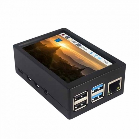Черный пластиковый корпус для Raspberry Pi 4 с 3.5 дюймовым дисплеем