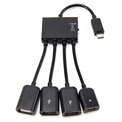 Кабель-разветлитель OTG Micro USB HUB на 3 порта