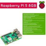 Комплект Raspberry Pi 5 (8GB) + корпус, активный радиатор охлаждения, блок питания 27Вт