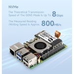 Модуль PCIe M.2 тип (E) для Raspberry Pi 5, с активным радиатором