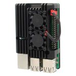 Охлаждающий корпус из алюминиевого сплава для Raspberry Pi с двойным вентилятором (case B)