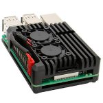 Охлаждающий корпус из алюминиевого сплава для Raspberry Pi с двойным вентилятором (case B)