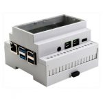 Пластиковый корпус на DIN-рейку для Raspberry Pi 4 с прозрачной крышкой