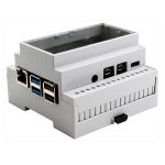 Пластиковый корпус на DIN-рейку для Raspberry Pi 4 с прозрачной крышкой