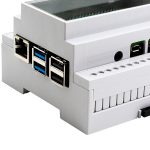 Пластиковый корпус на DIN-рейку для Raspberry Pi 4 с прозрачной крышкой