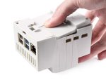Пластиковый корпус на DIN-рейку для Raspberry Pi 5 с прозрачной крышкой