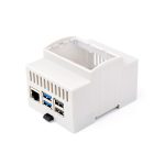 Пластиковый корпус на DIN-рейку для Raspberry Pi 5 с прозрачной крышкой