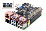 Плата PCIe c гигабитным Ethernet и USB 3.2 Gen1 для Raspberry Pi 5