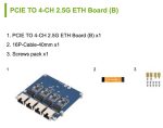 Плата PCIe TO 4-Ch Gigabit / 2.5G ETH (B) для Raspberry Pi 5