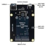 Плата расширения X850 V3.0 mSATA SSD для Raspberry Pi