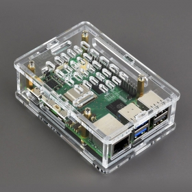 Прозрачный акриловый корпус для Raspberry Pi 5 с возможностью установки официального радиатора с активным охлаждением