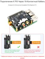 Звуковая карта PCIe-to-M.2 HAT с расширением аудио I2S для Raspberry Pi